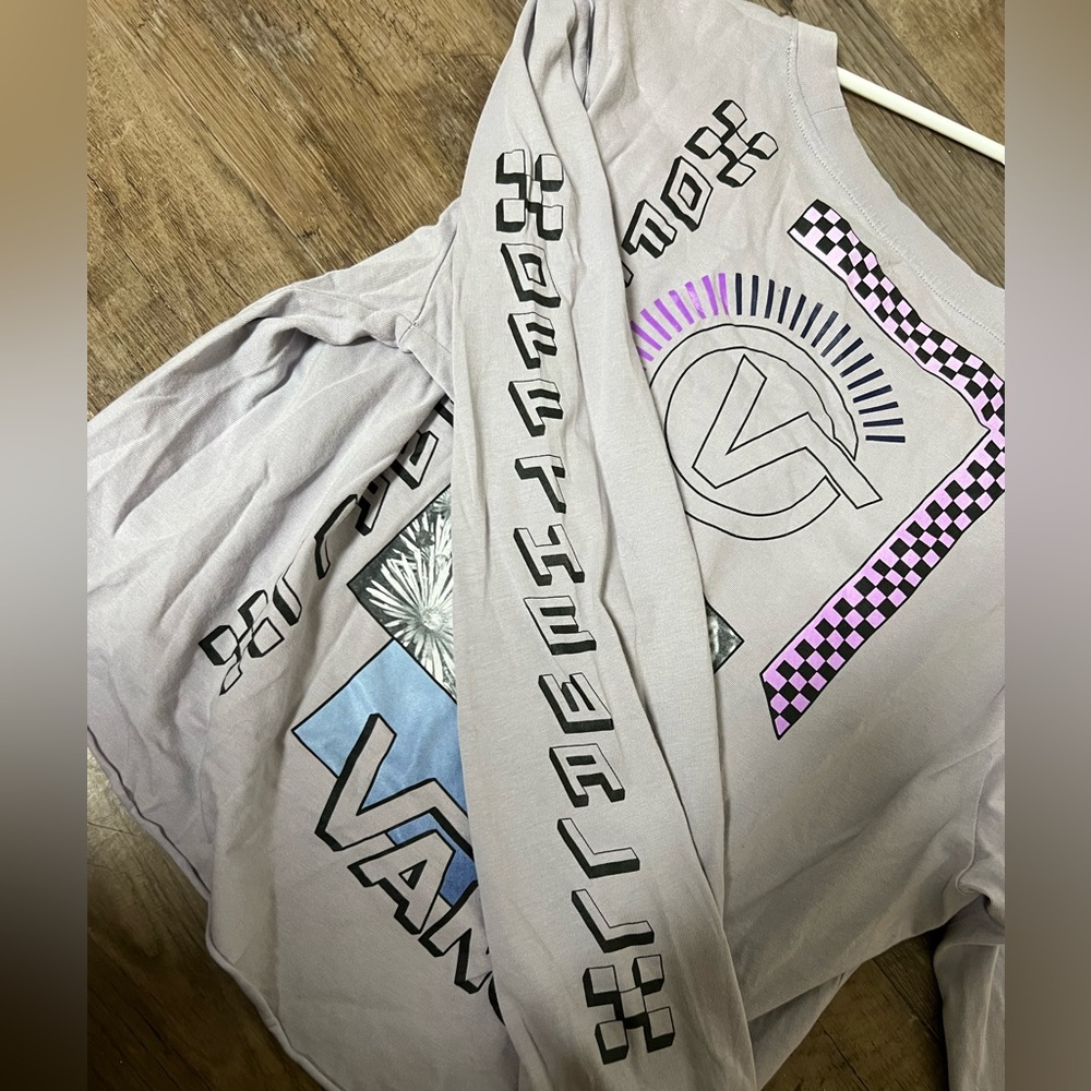 Lilac purple vans cropped long sleeve